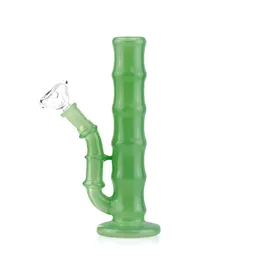 Mini cachimbo de água de bambu verde jade de 6,4 polegadas - junta feminina de 10 mm para fumar elegante