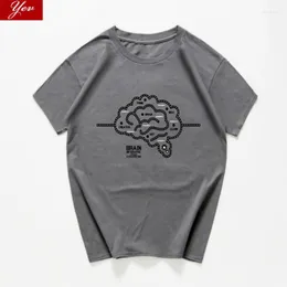 Herren T-Shirts Gehirn Infografik Lustiges Hemd Männer Sarkastische Grafik Neuheit T-Shirt Wissenschaft Biologie Streetwear Hip Hop Hipster Kleidung
