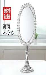 Mirrors Fashion Sliver Plated Desktop Mirror Vanity Wedding Home Decorative Large Silver For Bedroom J0667349061