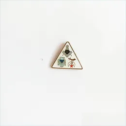 Pins Brooches 100Pcs Custom Made Lapel Pins And Brooch Masons Masonry Metal Enamel Badge Masonic Scottish Rite Shriners Triangle Sq Dhpjo