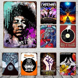 Rock Music Metal Teneke İşaret Paslı Metal Plaka Vintage Poster Müzik Duvar Dekorasyonu Metal Poster Kulübü Pub Bar Ev Endüstriyel Dekorasyonu 30x20cm W03