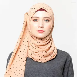 Ethnic Clothing Muslim Chiffon Hijab Scarf Women Long Polka Dot Head Wrap For Hijabs Scarves Ladies Veil 185 70cm