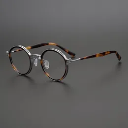 Sonnenbrillenrahmen Hochwertige japanische handgefertigte ultraleichte Retro-Rundbrillenrahmen Männer Brillenoptik Rezept Myopielinse 230307