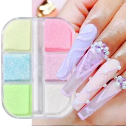 Glitter per unghie Polvere di zucchero olografico Manicure Polvere di pigmenti Aurora Decorazione floreale scintillante Design artistico luminoso SA1909-10