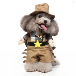Costumi per gatti Costume da cowboy divertente per cani di Halloween per accessori in maschera Prodotti per abbigliamento per cani di taglia piccola e grande