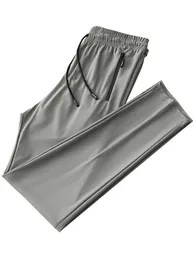 Mäns byxor 2022 Sume Men's Sweatpants Breattable Nylon Spandex Sportswear Zip Pockets Straight Byxor Male Long Casual Track Pants 8XL Z0306