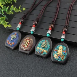 Pendant Necklaces Wholesale Exotic Designs Ethnic Nepal Copper Sandalwood Pendants Jewelry Buddha Vintage Necklace Bodhi Seed Women