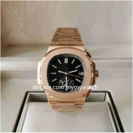 BP Factory Mens Watch 40,5 мм Nautilus 5980/1R-001 18K Rose Gold Black Dial Chronograph Cal.7750 CH 28-520 324C Движение механические автоматические часы мужчин.