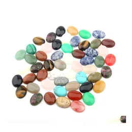 Lose Edelsteine, natürliche ovale Edelstein-Cabochons mit flacher Rückseite, 25 x 18 mm, Heilchakra-Kristall, Steinperlen, ohne Loch, für Schmuck, Craf Dhfli