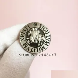 Stift broscher 100 st anpassade lapel stift och brosch 1 frimurer badge sköld mason metall stift riddare templar tätning korsfarare Solomon Tem dhp9r