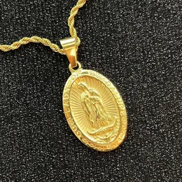 Collane con ciondolo Ciondoli color argento oro Sacra Madre di Dio Gioielli girocollo in acciaio inossidabile 316L con motivo religioso