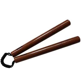 Hela rosen Nunchakus Solid Wood Ed Sticks Martial Arts Nunchaku rostfritt stål Prestanda Training Två pinnar Bruc269q