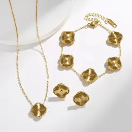 Classic Fashion Charm Bracelets earrings Four Leaf Designer Jewelry 18K Gold Bangle bracelet for women men Necklaces Chain elegant jewelery Gift