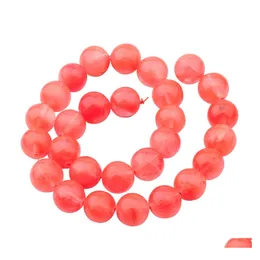 Crystal Natural Clear Cherry Quartz Rios redondos de 14 mm para DIY Fazendo o colar de jóias de charme Pulseira solta 28pcs Atacos de pedra DRO DHSKQ