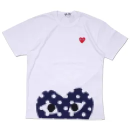 Tasarımcı Tee Erkek Tişörtleri CDG Com Des Garcons Küçük Kırmızı Kalpler Erkekler T-Shirt Tee Beyaz Boyut XL