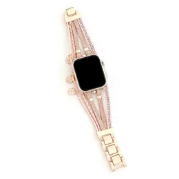 Pulseira artesanal para apple relógio 8 Ultra Band 49mm 41mm 45mm Jóia Pulseira Iwatch Series 7 6 SE 5 4 44mm 40mm 42mm 38mm Acessórios para bandas de vigia