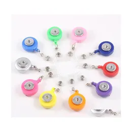 Keychains Lanyards Snap Button Retractable Ski Pass Id Card Badge Holder Reels Pl Key Name Tag Recoil Reel Fit 18Mm Snaps Buttons Dhrys