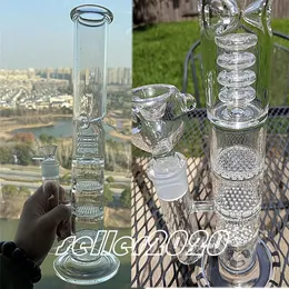 Big Glass Bong Hookahs Heady Dab Rigs Percolator vattenrör röker glasrör med 18 mm skål 15,7 tums hög