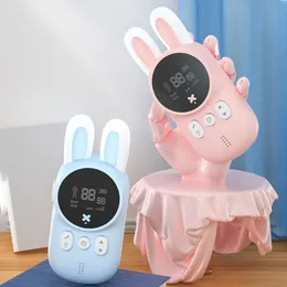 Toy Walkie Talkies Przenośna ręczna Rabbit kształt Talkie Talkie Radio Transceiver Interphone dla dzieci 1 km zasięg LCD Ekran 230307