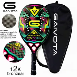 Tennisracketar Gaivota 12K Carbon Fiber Beach Racket Limited Edition High-End Racket med Laser Film 3D True Color Holographic Technology 230307