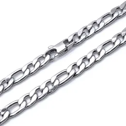 6mm Figaro-Kette Männer Schmuck 100% Edelstahl Halskette für Mann 18-36 Zoll wasserdicht239g