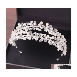 Kopfschmuck Weiße Perle Braut Tiaras Frauen Haribands Krone Für Bräute Haarschmuck Hochzeit Zubehör Kopfbedeckungen Stirnbänder Cl0404 Dro Dhsxd