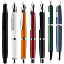 Fountain Pens MajooHn A1 Press Metall Retractable Fine Nib 04mm mit Clipno Clip Ink Office School Schreibgeschenk 230306