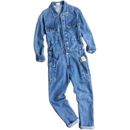 Men's Jeans Japan and South Korea fashion tooling denim overalls men's fall winter suit loose casual all in one work clothes 230306