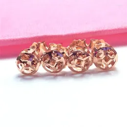 Kolczyki stadionowe Classic 585 Purple Gold Fine Copper Coin Ear Studs China Fashion 14K Rose for Women Party Biżuter