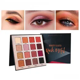 Eye Shadow 16 Color Bronzer Palette Rock Metal Charm Eyes Pearlescent Eyeshadow Beauty Glazed Makeup Drop Delivery Health DHSXJ