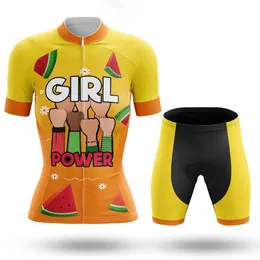 Maglia da ciclismo estiva da donna Girl Power Set manica corta Mountain Bike abbigliamento da ciclismo traspirante MTB abbigliamento da bicicletta tuta da indossare V27