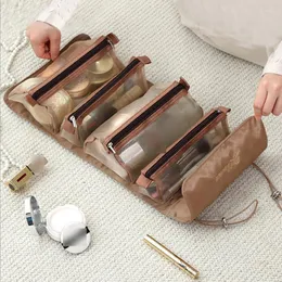 Torby do przechowywania torby z przenośna kosmetyka o dużej pojemności do myjni 4pcs w 1 odpinanym