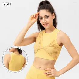 Camicie attive YUSHUHUA Kink Yoga Gilet Flessibile Sport Fitness Crop Top Donna Basic Running Gym Intimo Jogger Workout Tank Senza imbottitura