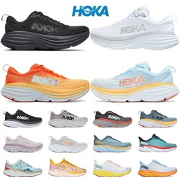 Hoka One Running Shoes Men Women Hoka One Bondi Clifton 8 Triple Black White Grey Blue Designer Runners Mens Trainers Outdoor Sneakers