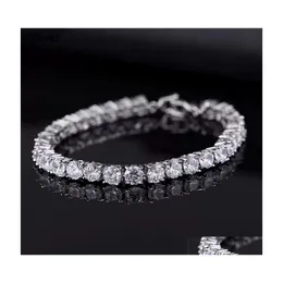 Jewelry Trendy Crystals Women Bracelets 925 Sterling Sier Cz Tennis Bracelet Chains Wedding Fashion Rhinestones Ladies Party Gift Dr Dhjoc