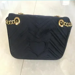 New gift Fashion gold chain makeup bag famous party bag velvet shoulder bag Women handbags 26cm264t
