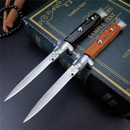 New 9" Italian Mafia Gambler Quick Open Folding Knife 440C Blade WOOD/PMMA handle camping outdoor Tactical pocket EDC tool BM 535 940