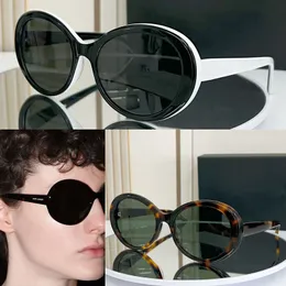 Óculos de sol de armação redonda sexy óculos de sol feminino Óculos de acetato marrom de alta qualidade com tons de designer de templo de logotipo 419 Sentido superior Luneta de mosaico preto e branco