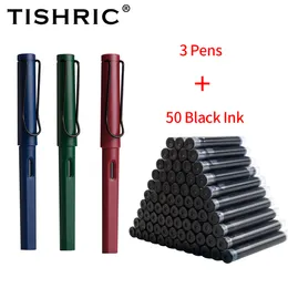 Fountain Pens Tishric 3 Pen50 Tinte 038mm Standard Classic School Dedized Pen Nib Gift Office Supplies Stortier 230306