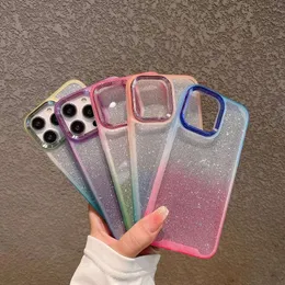 Luksusowy gradientowy glitter telefoniczny dla iPhone'a 14 plus 13 12 11 Pro Max Cover Anti Drop ShockProof