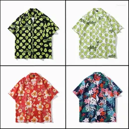 Herren T-Shirts Sommer 2023 Avocado Full Print Floral Kurzarm Shirt für Männer und Frauen locker sitzende Liebhaber Hawaiian Beach Casual