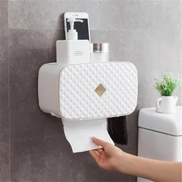 Nieuwe waterdichte wandbevestiging Toiletpapierhouder Plank voor toiletpapierbakrol Handdoekhouder Tissue Box opbergdoos Tray276E