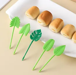 1set Turtle Leaf Fruit Fork Cute Cartoon School School Dekoracja sałatki Dekoracja bento przekąsek widelca