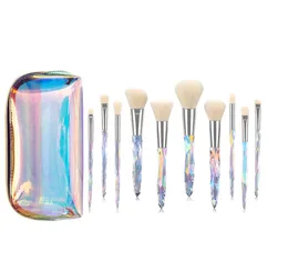 Beauty Items Make Up Brushes with Crystal Chip Handles Bling In Sela organizer bag made in China with a brush bag