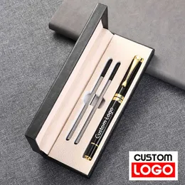 Gelpennor presentförpackning förpackning Luxury Metal Ballpoint Pens School Business Office Signature Roller Pen Custom Student Stationery J230306