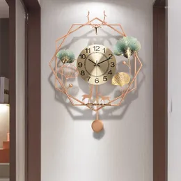 Duvar saatleri Çin tarzı oturma odası moda yaratıcı sanat saati ışık lüks dekoratif ev atmosfer saat sessiz