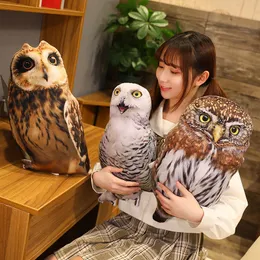 Plush Dolls 1pc 50cm Simulation Plush Owl Sleeping Pillows Soft Stuffed Animals Eagle Cushion Sofa Decor Cartoon Bird Toys For Kids Gift 230307