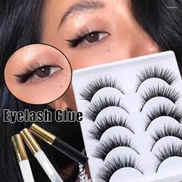 Ciglia finte Lash Handmade Wispy Natural Long Eye End Extension Crittografia 3D Curl Ciglia finte spesse Bulk con colla