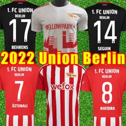 22 23 Union Berlin Mens voetbalshirts Khedira Haraguchi Becker Thorby Trimel Oztunali Seguin Home Away voetbalshirt Korte mouw derde speciale editie