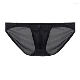 Underpants Nice Price Men's Sexy Briefs Ice Silk U Convex Panties Male Sex Gay Soft And Breathable Underwear